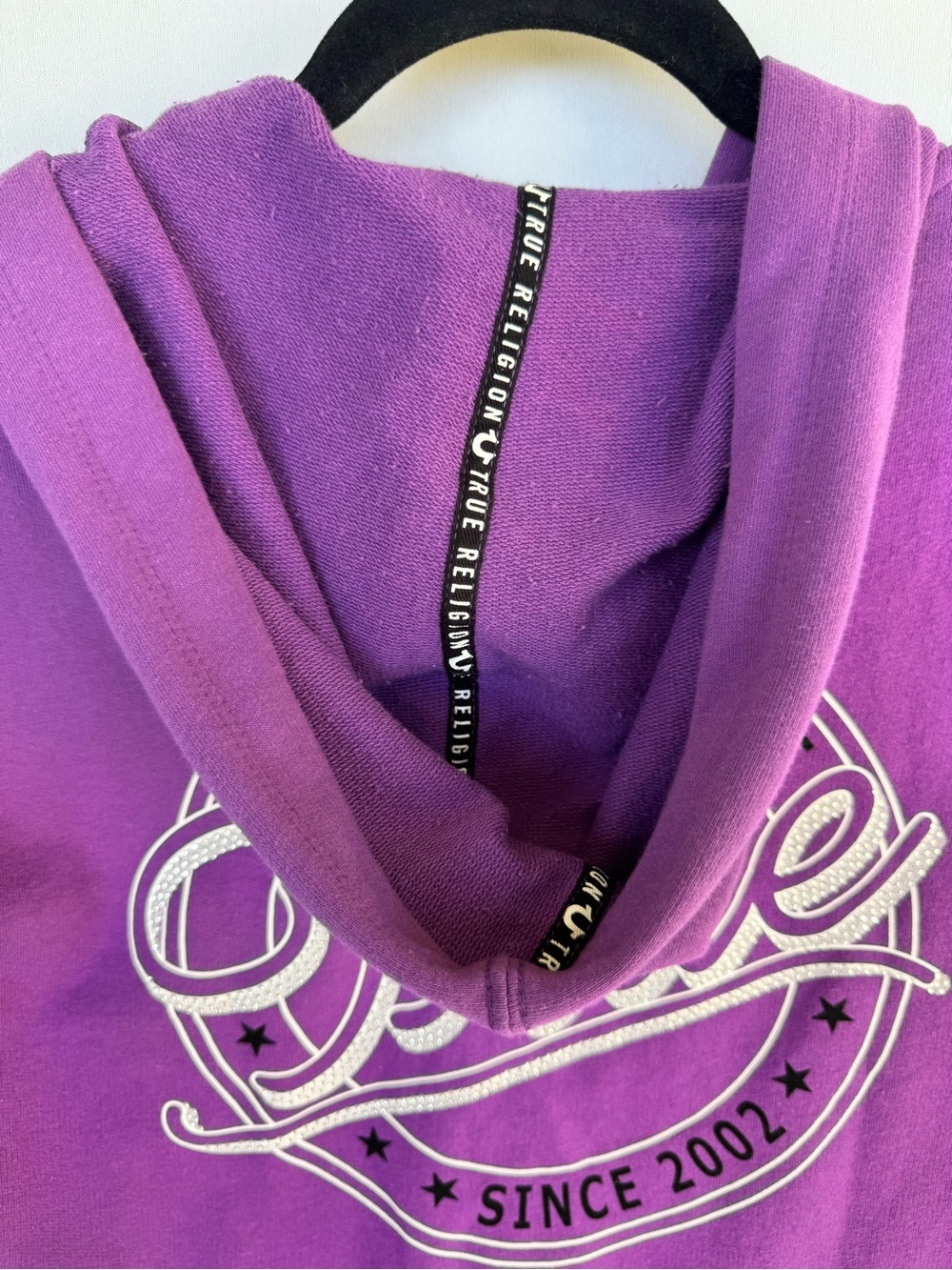 True Religion Purple Short-Sleeve Zip-Up Hoodie - Picture 7 of 13